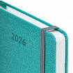 Ежедневник датированный 2026 А5 138x213 мм, BRAUBERG "Mosaic", под кожу, держатель для ручки, бирюза, 117110