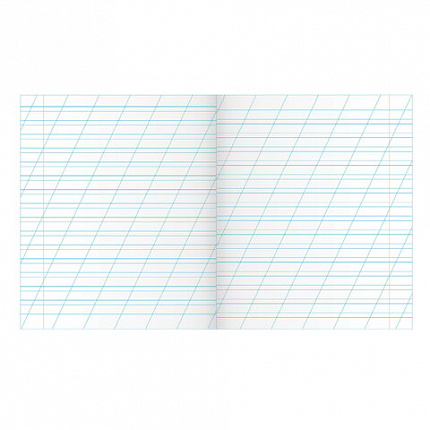 Тетрадь ЗЕЛЁНАЯ обложка 12 л., косая линия с полями, офсет, "ПЗБМ", 19971