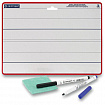 Доска двусторонняя маркерная А4 (297х210 мм), БЕЛАЯ/ЛИНИЯ, 2 маркера + салфетка, CENTROPEN, 7719, 577190201