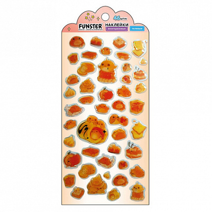 Наклейки гелевые "Аппетитное ассорти", 17,5х9 см, ассорти 6 видов, FUNSTER (ФАНСТЕР), 666083