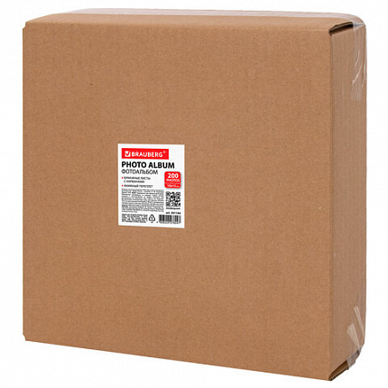 Фотоальбом BRAUBERG "Baby Boy" на 200 фото 10х15 см, твердая обложка, бумажная страница, бокс, голубой, 391144