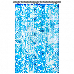 Шторка для ванной ПОЛИЭСТЕР, 180х200 см, кольца в комплекте, ГОЛУБЫЕ ВОЛНЫ, PRIMILA (ПРИМИЛА), 700083