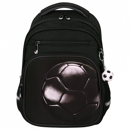Рюкзак BRAUBERG PROFI, 2 отделения, с брелком, "Leather ball", 3D-панель, 36х27х19 см, 274416