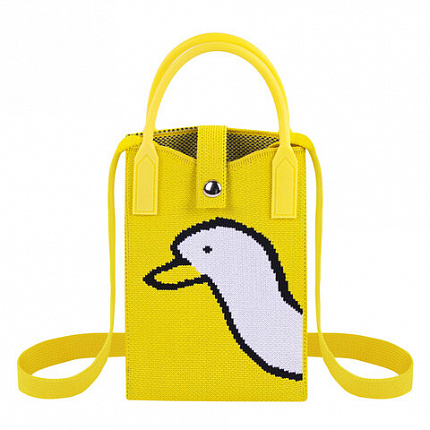 Сумочка-органайзер повседневная HEIKKI KNIT (ХЕЙКИ) кросс боди, вязаная, 17х12х5 см, "Yellow goose", 273791