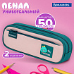 Пенал-футляр BRAUBERG, 2 отделения, 3D-элемент, полиэстер, "Fun dino", 23х8х5 см, 273572