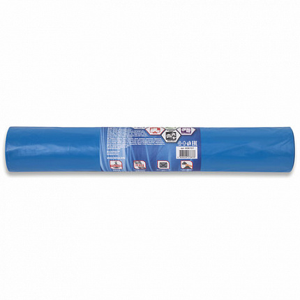 Мешки для раздельного сбора мусора 120 л синие в рулоне 10 шт., ПВД 38 мкм, 70х108 см, LAIMA, 606707, 3866