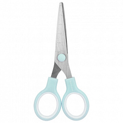 Ножницы BRAUBERG KIDS 130 мм, ручки мятные, закругленные лезвия с линейкой, 274062