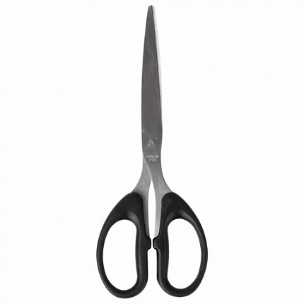 Ножницы BRAUBERG "Classic", 185 мм, чёрные, классической формы, 2-х сторонняя заточка, 230934