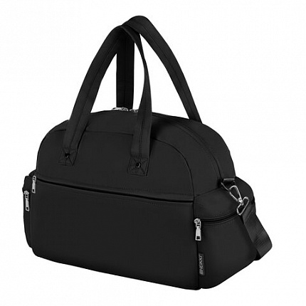 Сумка дорожная HEIKKI HANDY (ХЕЙКИ), карман на молнии, багажная лента, черная, 43х16х30 см, 273873