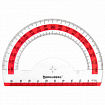 Транспортир 10 см BRAUBERG "FRESH ZONE", 180 градусов, пластик, прозрачный, красная шкала, 210760