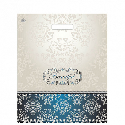 Пакет с вырубной ручкой ПВД глянцевый, 45х38 см, "Прекрасный", 60 мкм, н00229388