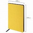 Блокнот А5 (148x218 мм), BRAUBERG "Metropolis Mix", под кожу, 80 л., клетка, желтый, 111038