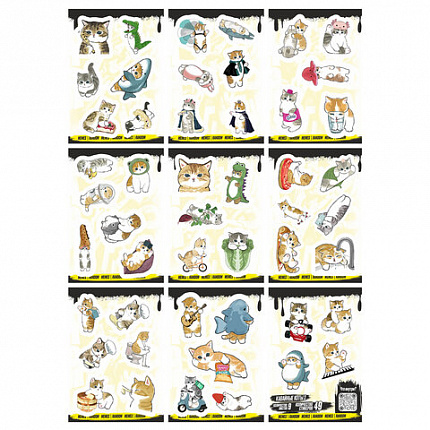 Наклейки виниловые, 49-53 шт., 9 листов, А6, "ЗАБАВНЫЕ ДИЗАЙНЫ", АССОРТИ, NALEPKING