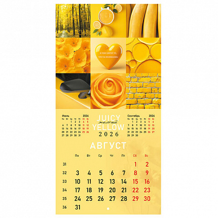 Календарь настенный перекидной 2026г, BRAUBERG, 12 листов, 28,5х28,5см, Калейдоскоп, 116936