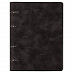 Тетрадь на кольцах А5 (180х220 мм), 120 листов, под кожу, клетка, BRAUBERG "Main", черный, 402004
