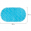 Коврик для ванны противоскользящий 68х37 см, "Пузыри", овальный, прозрачно-голубой, ПВХ, PRIMILA (ПРИМИЛА), 700381