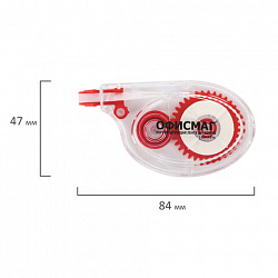 Корректирующая лента ОФИСМАГ, 5 мм х 8 м, корпус прозрачный, блистер, 226808
