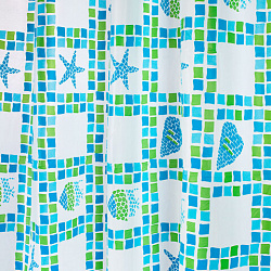 Шторка для ванной PEVA, 180х180 см, кольца в комплекте, дизайн ассорти, МОРЕ, PRIMILA (ПРИМИЛА), 700074