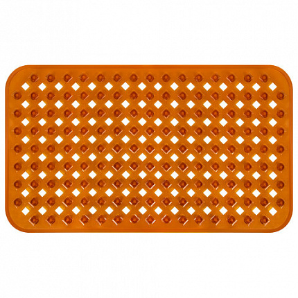 Коврик для ванны противоскользящий 70х40 см, "Квадраты", прозрачно-коричневый, ПВХ, PRIMILA (ПРИМИЛА), 700367