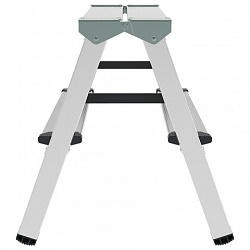 Стремянка алюминиевая двухсторонняя 2х2 ступени, высота площадки 0,43 м, до 150 кг, вес 1,8 кг, НОВАЯ ВЫСОТА, 1120202