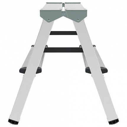 Стремянка алюминиевая двухсторонняя 2х2 ступени, высота площадки 0,43 м, до 150 кг, вес 1,8 кг, НОВАЯ ВЫСОТА, 1120202