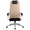 Кресло офисное BRABIX PREMIUM "Ultimate EX-800" хром, плотная двойная сетка Х2, черное/бежевое, 532913