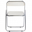 Стул складной глянцевый белый BRABIX "Style CF-015", хромированный каркас, пластик, 533249