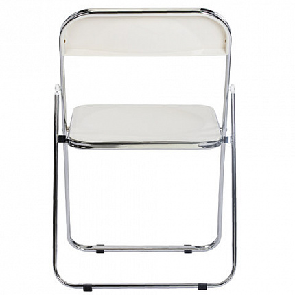 Стул складной глянцевый белый BRABIX "Style CF-015", хромированный каркас, пластик, 533249