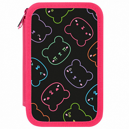 Пенал ПИФАГОР, 3 отделения, ламинированный картон, 19х11 см, "Bears", 273487