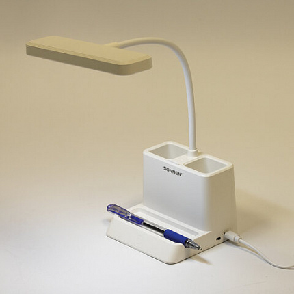 Настольная лампа / светильник беспроводная SONNEN PT-302, органайзер, USB, LED, 3 Вт, 3 режима, 238783