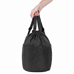 Рюкзак спортивный мешок HEIKKI PACK (ХЕЙКИ), 2 отделения, увеличенный объем, 40х35 см, черный, 272419