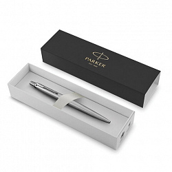 Ручка шариковая PARKER "Jotter Core Stainless Steel CT", корпус серебристый, детали хром, синяя, 1953170