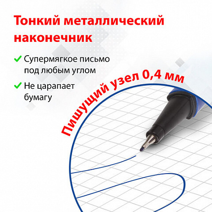 Набор капиллярных ручек (линеров) BRAUBERG 4 шт., АССОРТИ, "Aero", трехгранные, металлический наконечник, линия письма 0,4 мм, 141524
