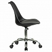Кресло стул BRABIX "Eames MG-310 CH", хром, пластик черный, экокожа черная, 532925
