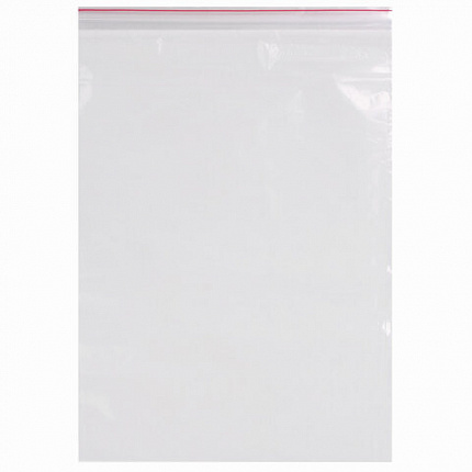 Пакеты с замком ZIP LOCK "зиплок", комплект 100 шт., 300х400 мм, ПВД, толщина 40 микрон, BRAUBERG, 606218