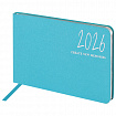 Еженедельник датированный 2026 МАЛЫЙ ФОРМАТ 105х160 мм, А6, BRAUBERG "Blaze", фольга, голубой, 117214
