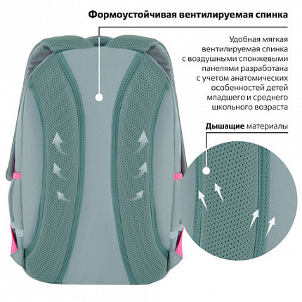 Рюкзак BRAUBERG MOTION, 2 отделения, 3 кармана, "Crazy cat", 41х28х17 см, 273115