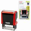 Штамп самонаборный 4-строчный, 47х18 мм, синий, TRODAT 4912 P4, корпус КРАСНЫЙ, КАССЫ В КОМПЛЕКТЕ, 43218