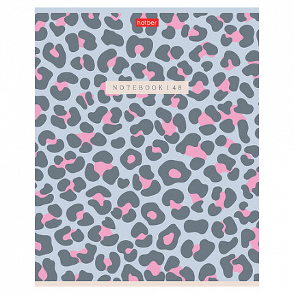 Тетрадь А5 48 л., HATBER, скоба, клетка, обложка картон, тиснение, LEO-принт (микс в спайке), 092970, 48Т5тВ1