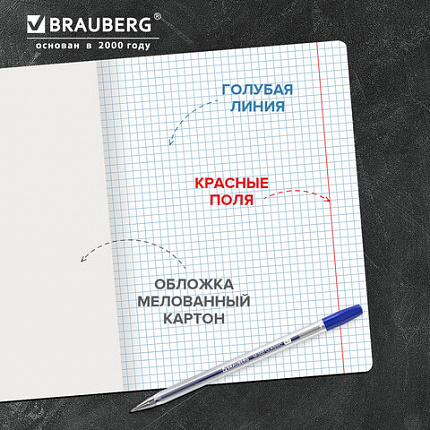 Тетрадь 24 л. BRAUBERG КЛАССИКА, клетка, обложка картон, АССОРТИ (5 видов), 401993