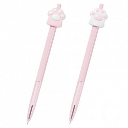 Ручка с топпером шариковая автоматическая FUNSTER "CAT PAW", СИНЯЯ, ассорти, пишущий узел 0,7 мм, линия письма 0,35 мм, 144376