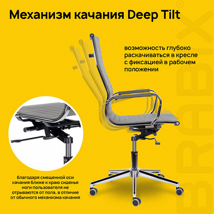 Кресло офисное BRABIX PREMIUM "Intense EX-531", экокожа, хром, темно-серое, 532542