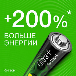 Батарейки КОМПЛЕКТ 8 шт., GP Ultra Plus G-Tech, AA (LR6), алкалиновые, пальчиковые, 15AUPA21-2CRB8