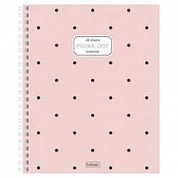 Тетрадь обложка пластик, А5 48л. гребень, клетка, HATBER, Горохи (микс в спайке), 092, 48Т5В1гр