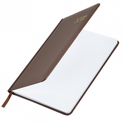 Еженедельник датированный 2026, А5, 145х215 мм, BRAUBERG "Select", балакрон, коричневый, 117183