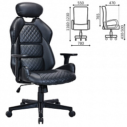 Кресло BRABIX PREMIUM "Tokyo EX-595", регулируемый подголовник, рециклированная кожа, черное, 532975