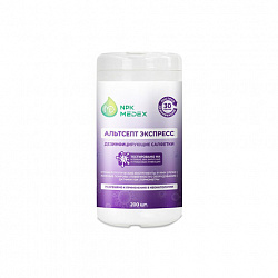 Дезинфицирующие салфетки влажные 200 шт., АЛЬТСЕПТ ЭКСПРЕСС, для обработки рук и поверхностей