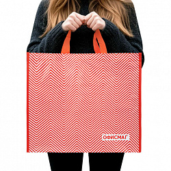 Сумка хозяйственная до 20 кг, 39x45x21 см, 4 ручки, глянцевая полиэстровая ткань, ОФИСМАГ, 700239