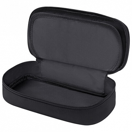 Пенал-органайзер BRAUBERG, 1 отделение, откидная планка, полиэстер, 22х10х6 см, "Total black", 273577