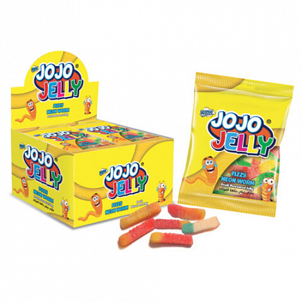 Жевательный мармелад в обсыпке JOJO JELLY "Червячки", 20 г, КОНФИТОЙ, КТ94665